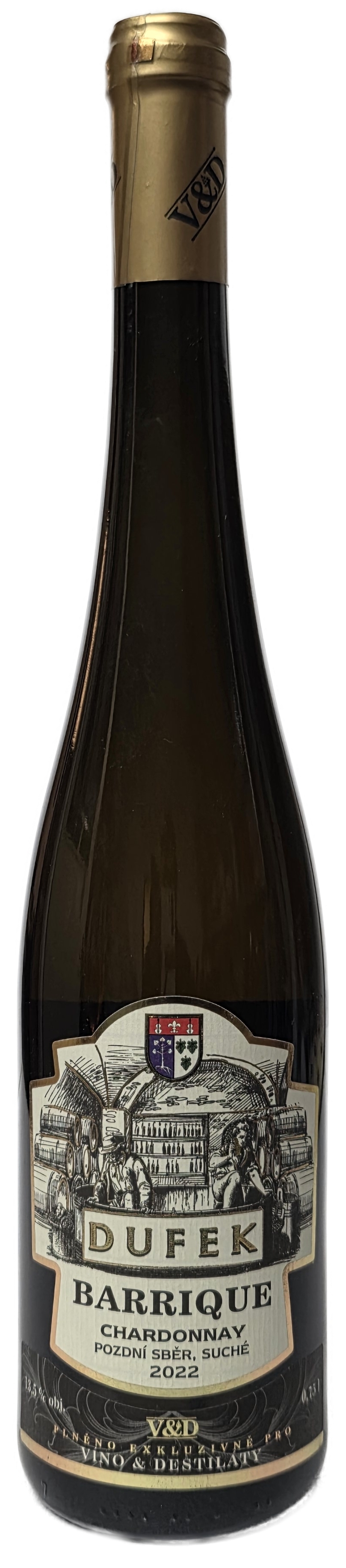 Dufek Barrique Chardonnay 2022 pozdní sběr suché